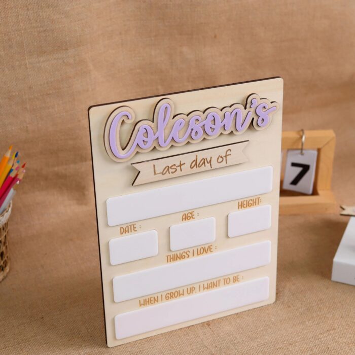 Engraved School Wood Board | Reusable School Sign for Lasting Photo Memories | Custom Engraved School Board for Milestone Moments - Image 6