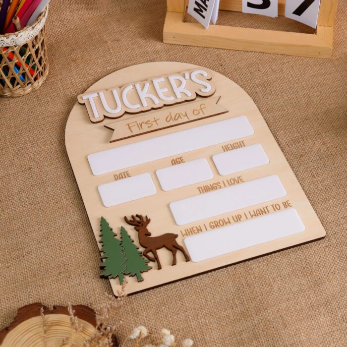 Personalized First Last Day School Sign | Custom Wooden School Sign for First and Last Day Photos - Image 6