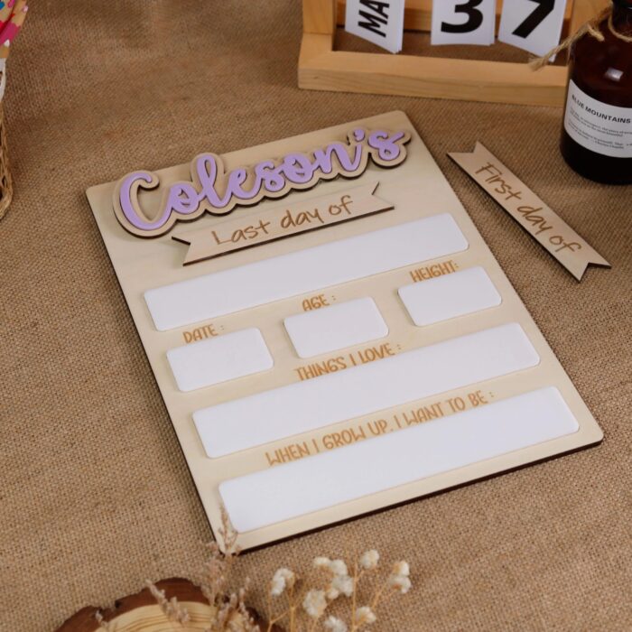 Engraved School Wood Board | Reusable School Sign for Lasting Photo Memories | Custom Engraved School Board for Milestone Moments - Image 7