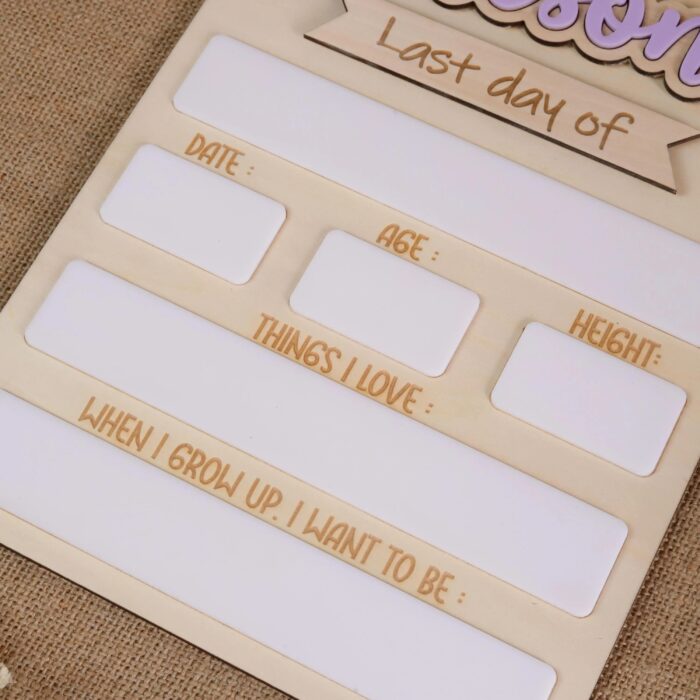 Engraved School Wood Board | Reusable School Sign for Lasting Photo Memories | Custom Engraved School Board for Milestone Moments - Image 8