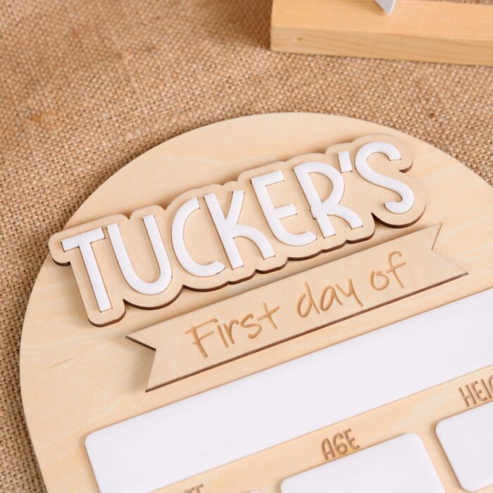 Personalized First Last Day School Sign | Custom Wooden School Sign for First and Last Day Photos - Image 7