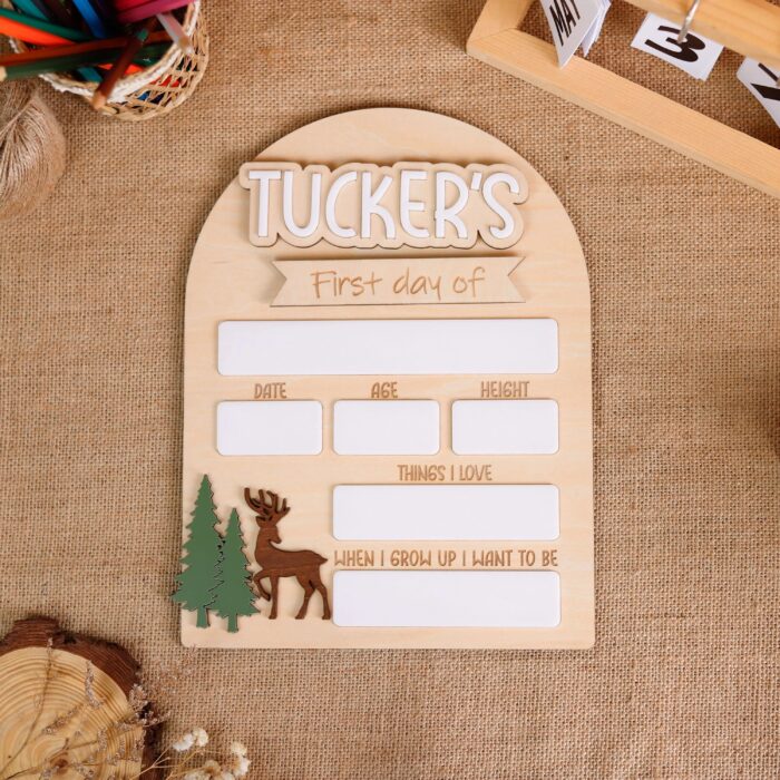 Personalized First Last Day School Sign | Custom Wooden School Sign for First and Last Day Photos - Image 5