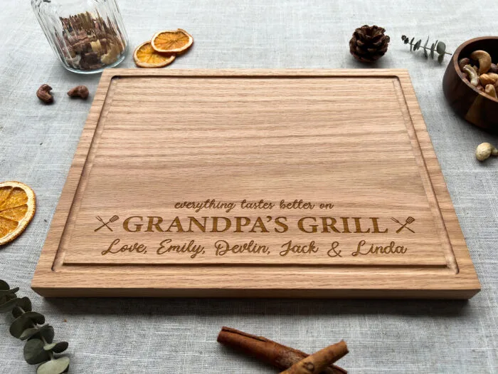 Personalized Grandpa Cutting Board | Custom Wooden Cutting Board for Grandpa | Personalized Kitchen Board for Grandpa