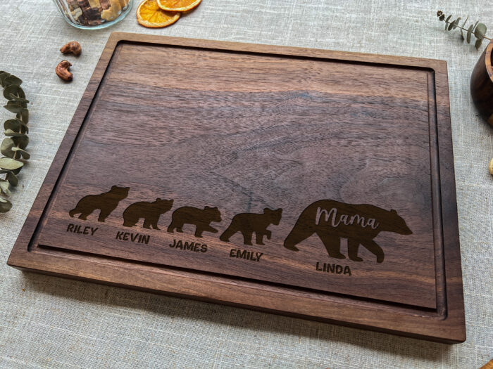Custom Mama Bear Cutting Board with Cubs’ Names | Custom Mama Bear Cutting Board | Personalized Mama Bear Cutting Board - Image 6