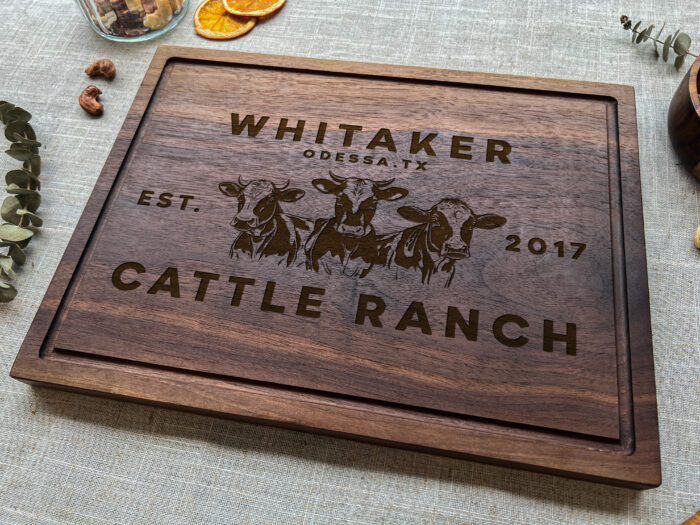 Personalized Dairy Cow Cutting Board - Farm Gift | Custom Engraved Cow Cutting Board – Rustic Farm Decor - Image 8