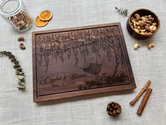 Personalized Willow Tree Cutting Board - Romantic Gift | Engraved Willow Tree Cutting Board - Image 3