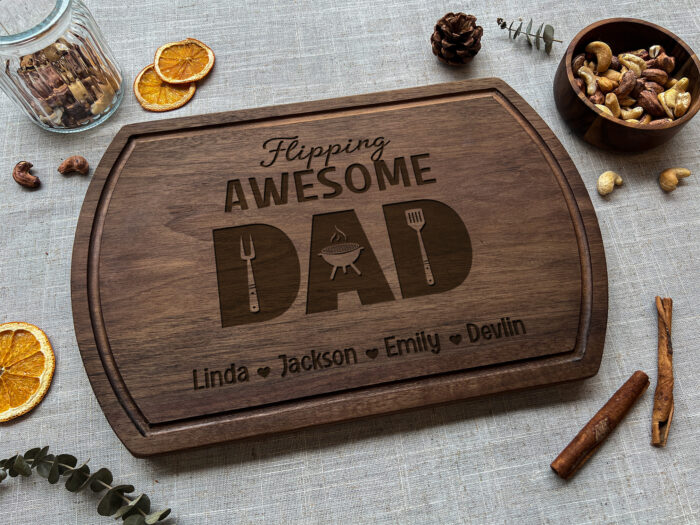Personalized Flipping Awesome Dad Cutting Board | Personalized Flipping Awesome Cutting Board | Flipping Awesome Dad Board - Image 8