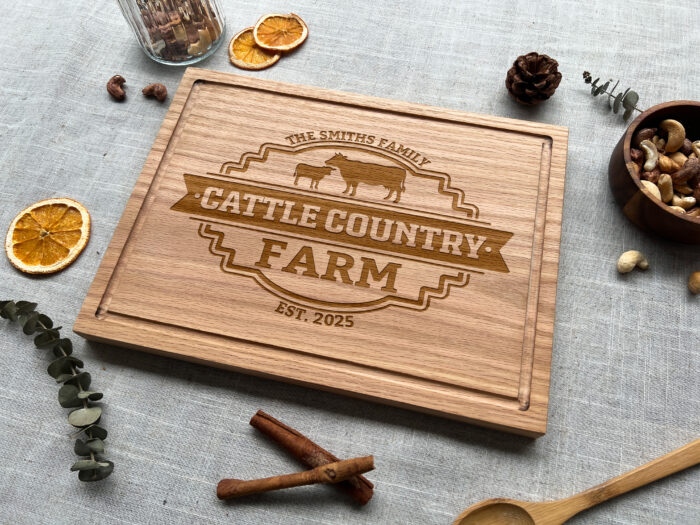 Custom Cow Cutting Board - Farmhouse Gift | Personalized Farm Cutting Board – Moo-tiful Gift Idea!