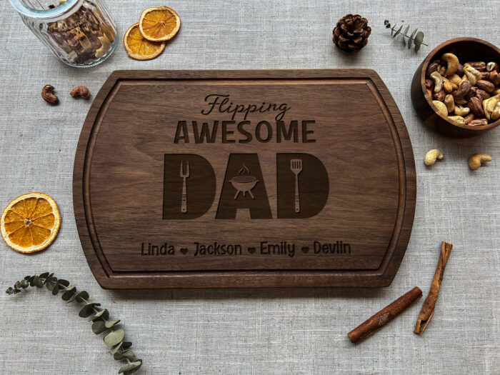 Personalized Flipping Awesome Dad Cutting Board | Personalized Flipping Awesome Cutting Board | Flipping Awesome Dad Board - Image 6