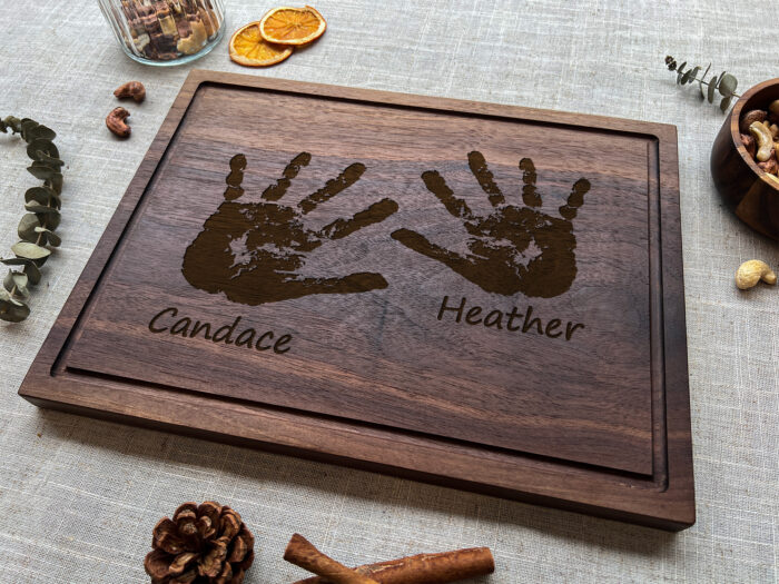 Personalized Handprint Serving Board | Kids Handprint Keepsake Board | Custom Handprint Charcuterie Board - Image 12