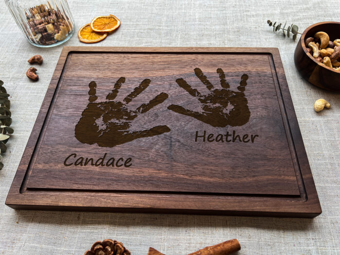 Personalized Handprint Serving Board | Kids Handprint Keepsake Board | Custom Handprint Charcuterie Board - Image 11