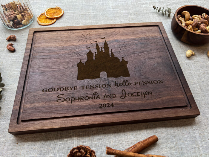 Personalized Couple Cutting Board | Custom Engraved Cutting Board for Couples | Magic Castle Couple Cutting Board - Image 5