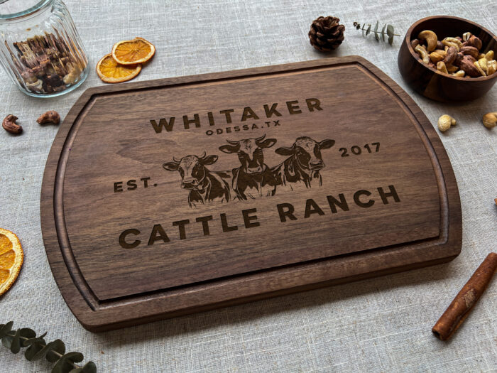 Personalized Dairy Cow Cutting Board - Farm Gift | Custom Engraved Cow Cutting Board – Rustic Farm Decor - Image 5