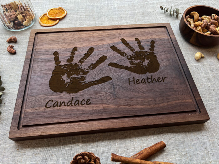 Personalized Handprint Serving Board | Kids Handprint Keepsake Board | Custom Handprint Charcuterie Board - Image 10