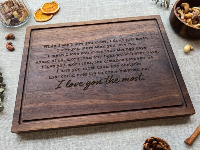 Personalized Couple Cutting Board - Romantic Gift | Engraved Couple Cutting Board |  Romantic Custom Cutting Board - Image 3