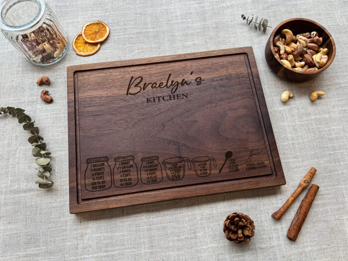 Personalized Kitchen Measurement Cutting Board | Custom Baking Measurement Board - Image 6