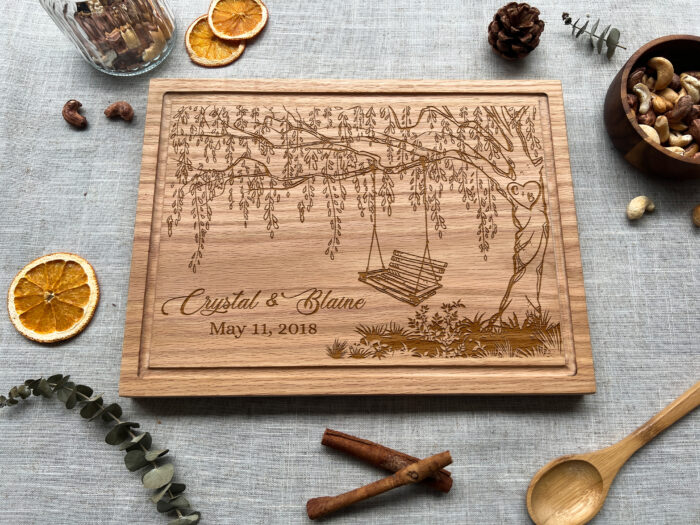 Personalized Willow Tree Cutting Board - Romantic Gift | Engraved Willow Tree Cutting Board - Image 7
