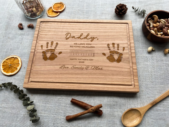Engraved Kids Handprint Serving Tray | Custom Handprint Board for Mom, Dad, or Teacher | Child’s Handprint on Wooden Board - Image 11