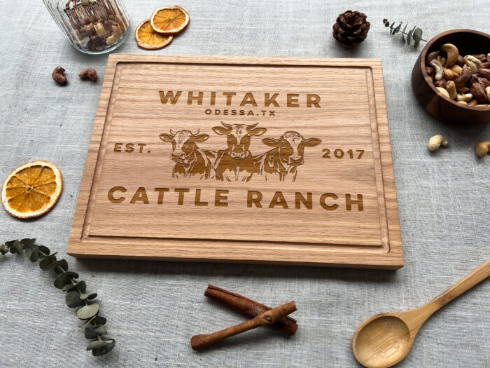 Personalized Dairy Cow Cutting Board - Farm Gift | Custom Engraved Cow Cutting Board – Rustic Farm Decor - Image 3