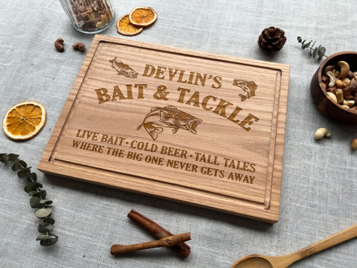 Personalized Bass Fishing Cutting Board | Engraved Fishing Cutting Board | Fisherman’s Cutting Board