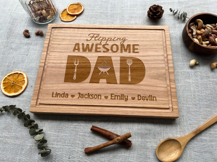 Personalized Flipping Awesome Dad Cutting Board | Personalized Flipping Awesome Cutting Board | Flipping Awesome Dad Board
