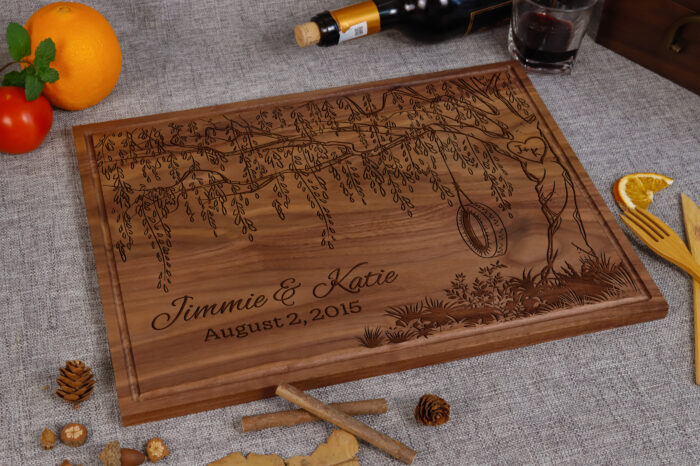 Personalized Willow Tree Cutting Board | Custom Engraved Willow Tree Cutting Board for Romantic Anniversaries - Image 4