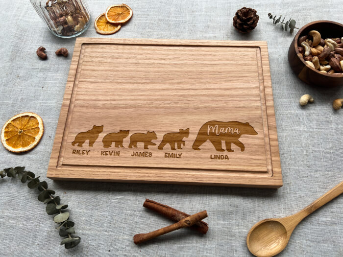 Custom Mama Bear Cutting Board with Cubs’ Names | Custom Mama Bear Cutting Board | Personalized Mama Bear Cutting Board - Image 3