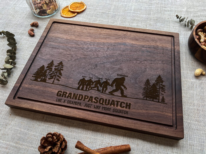 Custom Grandpasquatch Cutting Board | Personalized Sasquatch Cutting Board for Grandpa | Grandpasquatch Gift Board - Image 6
