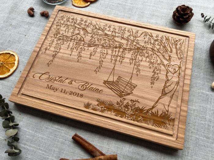 Personalized Willow Tree Cutting Board - Romantic Gift | Engraved Willow Tree Cutting Board - Image 8