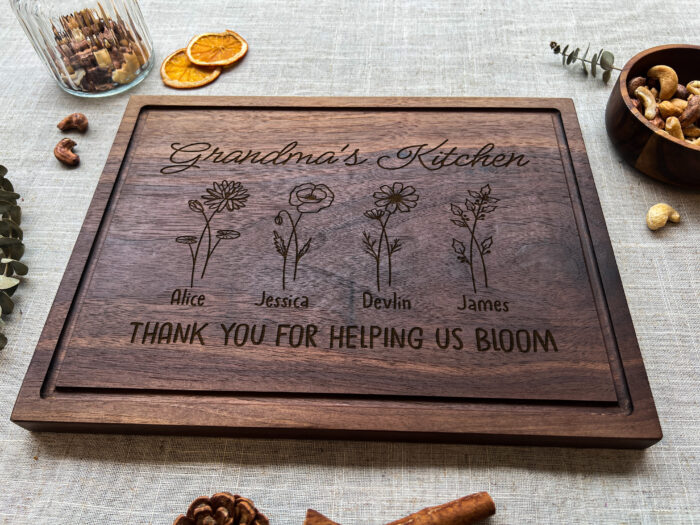 Custom Grandma’s Garden Cutting Board | Personalized Floral Cutting Board for Grandma - Image 7