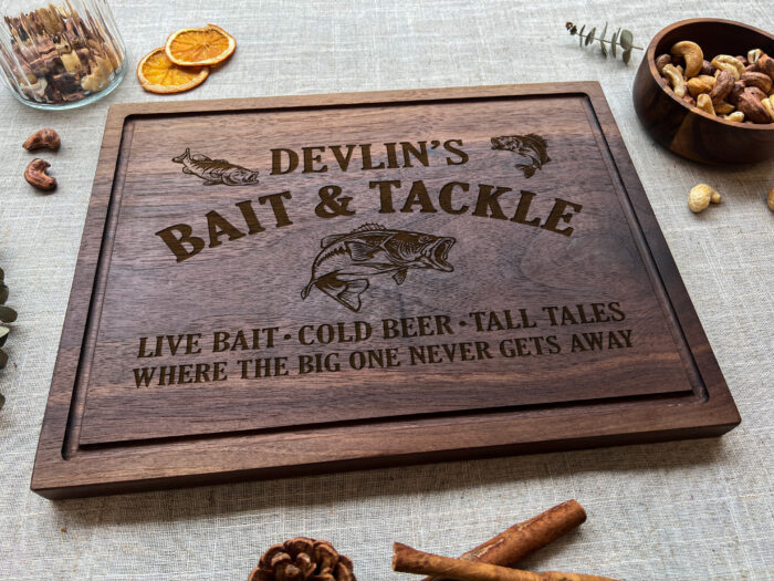 Personalized Bass Fishing Cutting Board | Engraved Fishing Cutting Board | Fisherman’s Cutting Board - Image 6