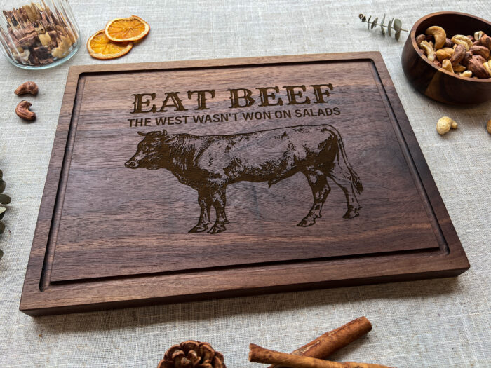 Personalized Western Cutting Board - Cowboy Gift | Engraved Eat Beef Cutting Board – Custom Western BBQ Decor - Image 7