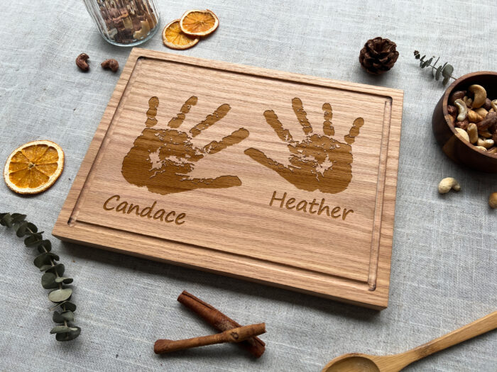 Personalized Handprint Serving Board | Kids Handprint Keepsake Board | Custom Handprint Charcuterie Board - Image 9