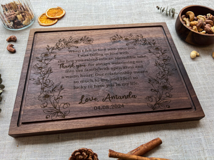 Personalized Mother-in-Law Cutting Board | Custom Kitchen Board for Mother-in-Law | Thank You Mom-in-Law Cutting Board - Image 6