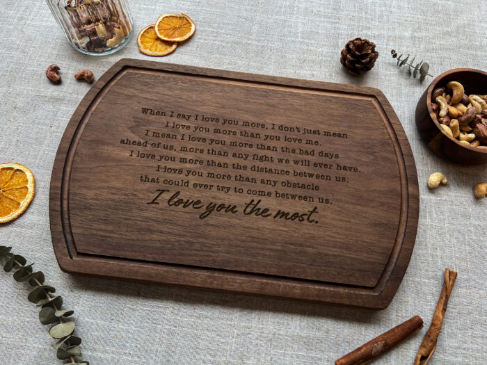 Personalized Couple Cutting Board - Romantic Gift | Engraved Couple Cutting Board |  Romantic Custom Cutting Board - Image 6