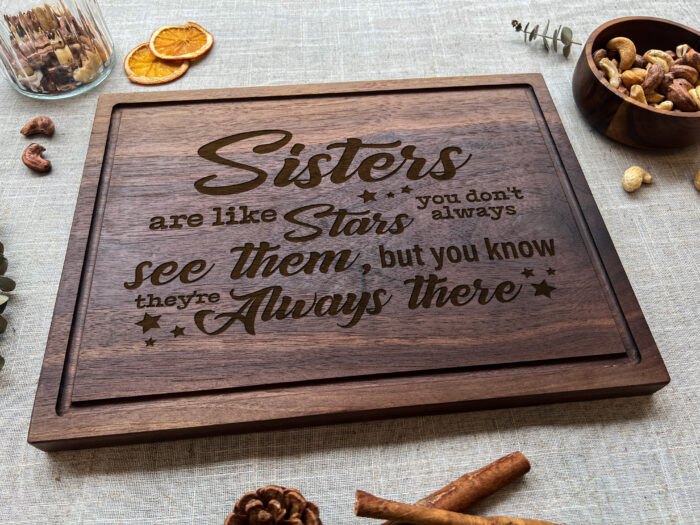 Custom Sisters Cutting Board - Sister Gift | Personalized Sister Cutting Board for Birthday or Holiday - Image 7