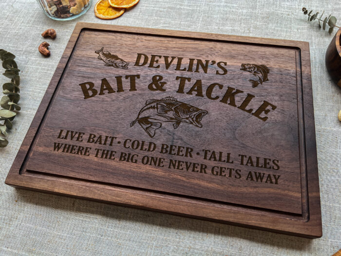 Personalized Bass Fishing Cutting Board | Engraved Fishing Cutting Board | Fisherman’s Cutting Board - Image 8