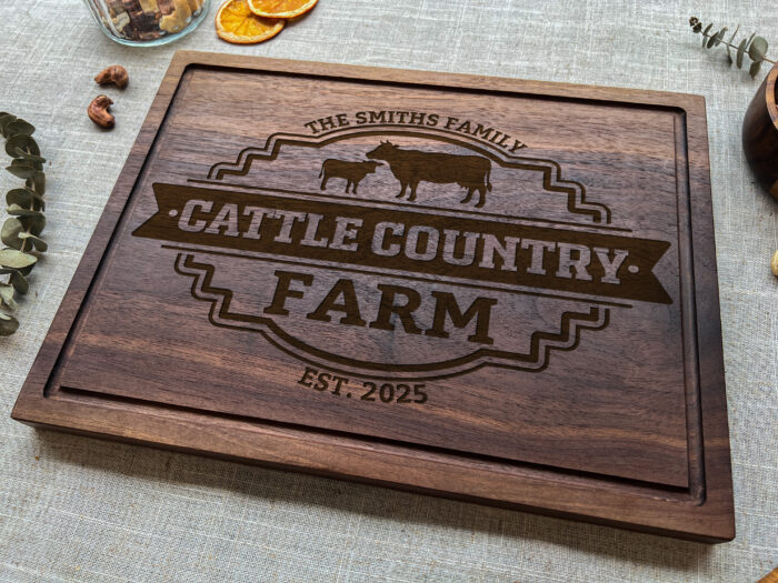 Custom Cow Cutting Board - Farmhouse Gift | Personalized Farm Cutting Board – Moo-tiful Gift Idea! - Image 8