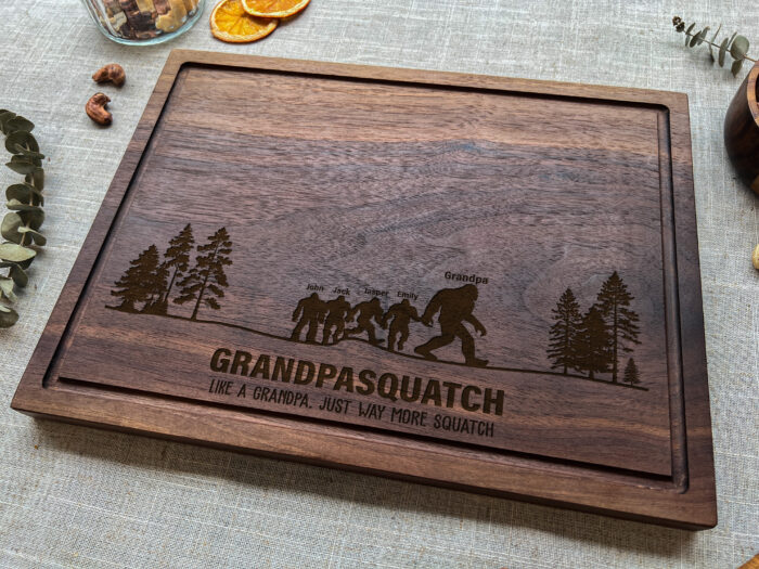 Custom Grandpasquatch Cutting Board | Personalized Sasquatch Cutting Board for Grandpa | Grandpasquatch Gift Board - Image 8