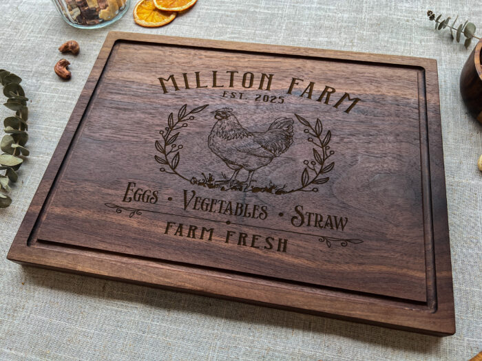 Personalized Farm Cutting Board - Rustic Gift | Custom Farmhouse Cutting Board – Engraved Rustic Keepsake - Image 6