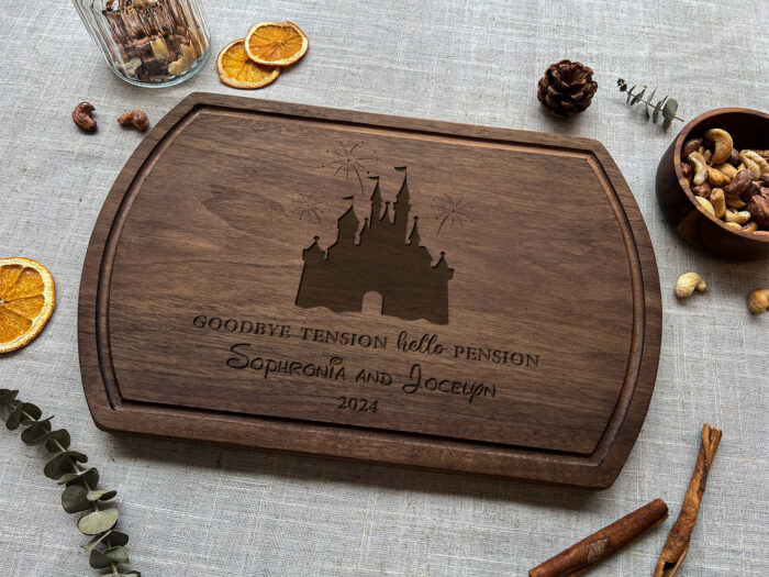 Personalized Couple Cutting Board | Custom Engraved Cutting Board for Couples | Magic Castle Couple Cutting Board - Image 6