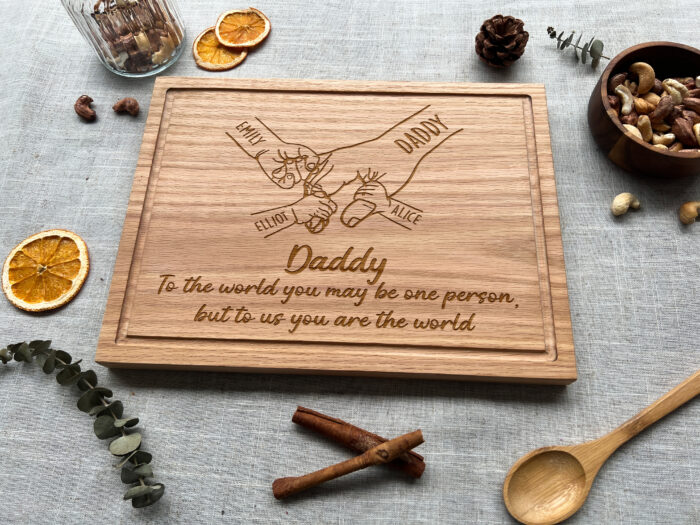 Engraved Wooden Cutting Board for Dad | Dad’s Personalized Grill Board | Custom Name Cutting Board for Dad - Image 7