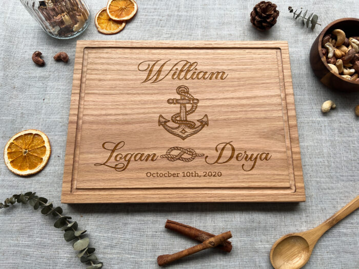 Personalized Nautical Anchor Cutting Board | Custom Engraved Anchor Cutting Board for Sea Lovers & Beach Homes - Image 8