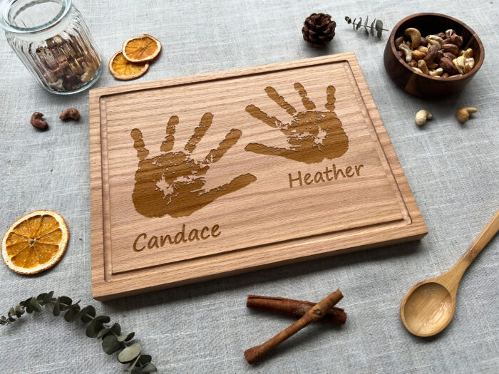 Personalized Handprint Serving Board | Kids Handprint Keepsake Board | Custom Handprint Charcuterie Board - Image 8