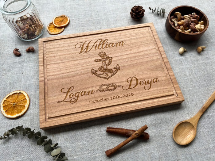Personalized Nautical Anchor Cutting Board | Custom Engraved Anchor Cutting Board for Sea Lovers & Beach Homes - Image 9
