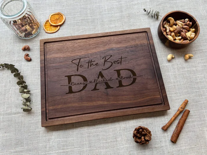 Custom Engraved Dad Cutting Board | Personalized BBQ Cutting Board for Dad | Unique Gift for Father, Grandpa, or Stepdad