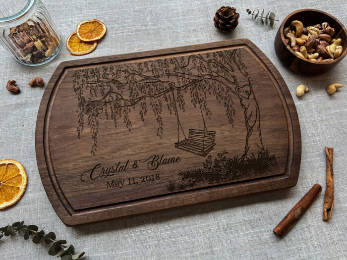 Personalized Willow Tree Cutting Board - Romantic Gift | Engraved Willow Tree Cutting Board - Image 6