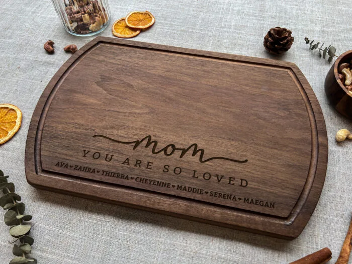 Custom Mom You’re So Loved Cutting Board | Personalized “Mom, You’re So Loved” Cutting Board