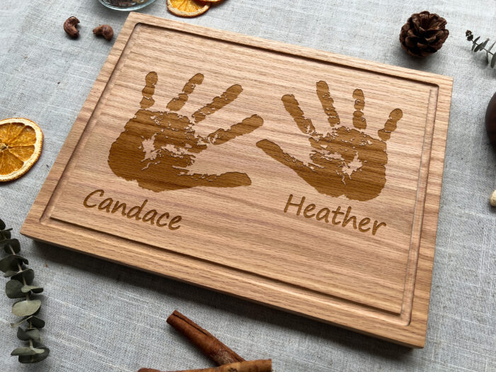 Personalized Handprint Serving Board | Kids Handprint Keepsake Board | Custom Handprint Charcuterie Board - Image 7