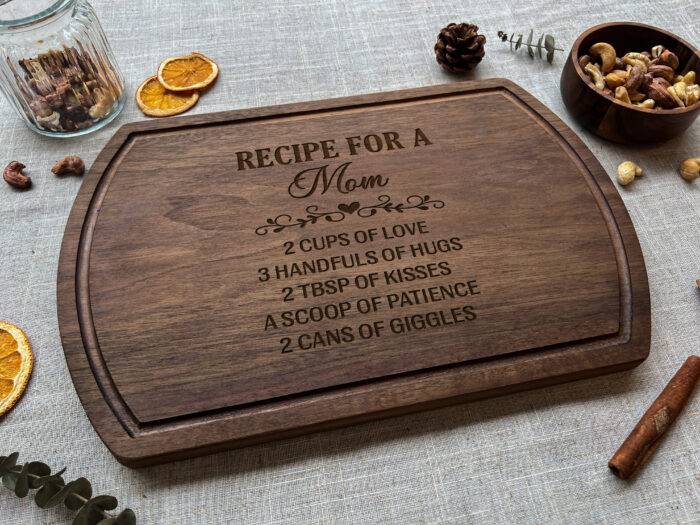 Custom Recipe for Mom Cutting Board | Engraved Family Recipe Board | Personalized Wooden Recipe Cutting Board - Image 4